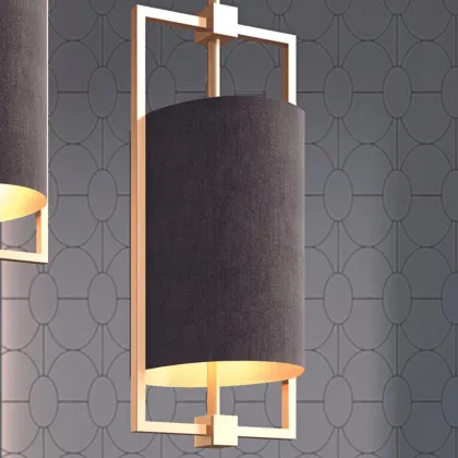 Zdjęcie Luksusowa 1-punktowa lampa wisząca z metalową ramą