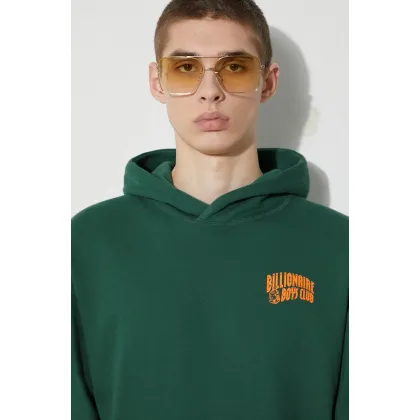 Zdjęcie Billionaire Boys Club bluza bawełniana męska kolor zielony z kapturem z nadrukiem