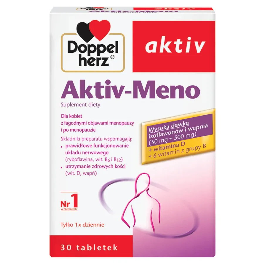 obrazek 1 Doppelherz Aktiv Aktiv-Meno, Preparat łagodzący objawy menopauzy, Tabletki DOPPELHERZ