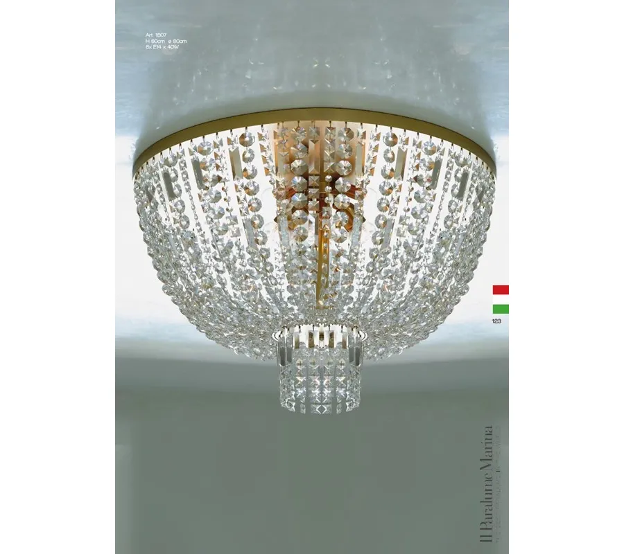 obrazek 1 Stylowa lampa sufitowa z kryształem Asfour - Il Paralume Marina