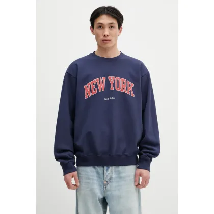 Zdjęcie Sporty & Rich bluza bawełniana New York Ivy Crewneck kolor granatowy z nadrukiem ST071606304BL106