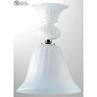 Picture A tasteful hanging lamp in white, made of Murano glass