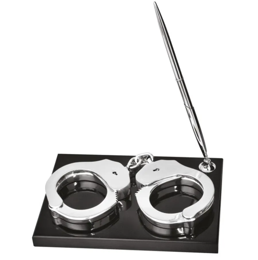 picture 1 Unusual pen holder with handcuffs - Astra Argenti