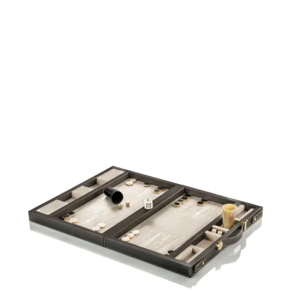 Zdjęcie Oryginalny zestaw tryktraka z brązowej skóry licowej z beżowymi przeszyciami – Arcahorn