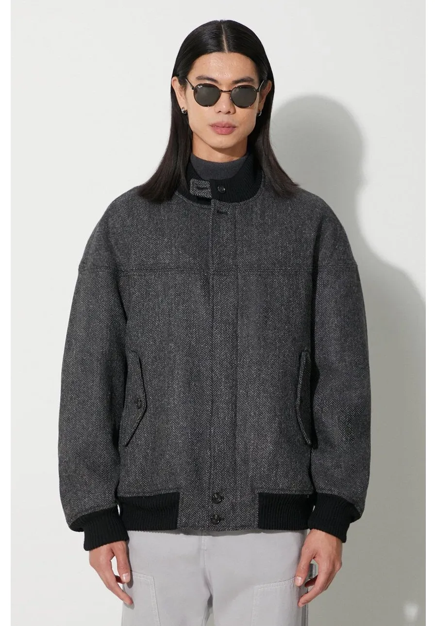 obrazek 1 Baracuta kurtka bomber wełniana Herringbone Derby Jacket kolor szary przejściowa oversize BRCPS1001