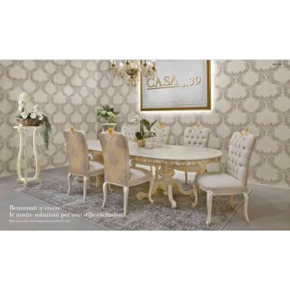 Zdjęcie Owalny stół pięknie zdobiony na solidnych podstawach - Casa + 39