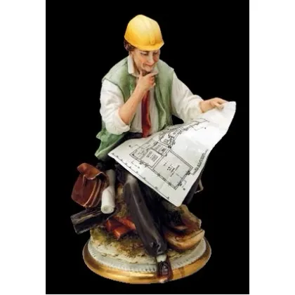 Zdjęcie Stylowa porcelanowa figurka inżyniera