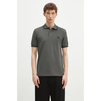 Zdjęcie Fred Perry polo bawełniane kolor zielony z aplikacją M3600.U70