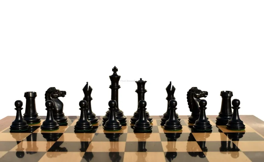obrazek 6 Stylowe pionki szachowe z postarzanego bukszpanu i hebanu - The Chess Empire