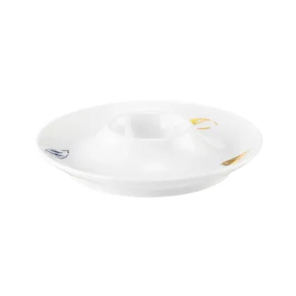 Zdjęcie Niemiecki biały porcelanowy talerzyk na jajko – Tettau