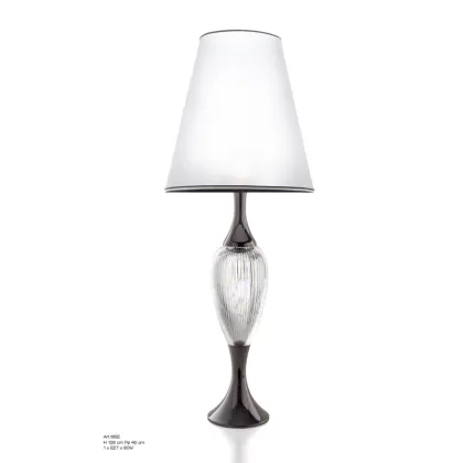Zdjęcie Lampa stołowa z czarnego metalu z kryształem o wyjątkowym designie – Il Paralume Marina