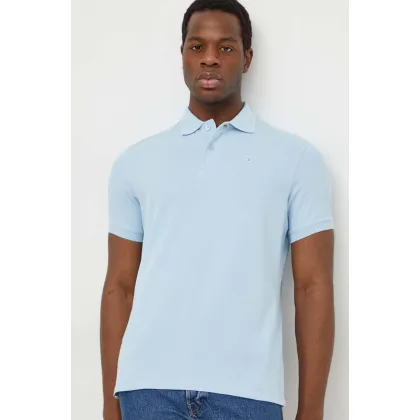 Zdjęcie Barbour polo bawełniane kolor niebieski gładki MML0358