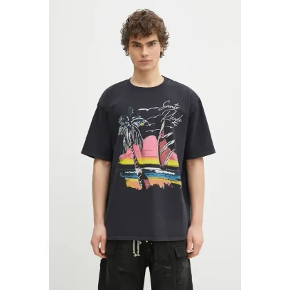 Zdjęcie RHUDE t-shirt bawełniany Saint-Rhude męski kolor szary z nadrukiem RHPS25TT04012