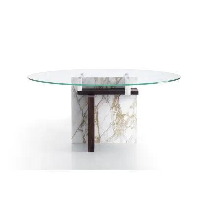 Zdjęcie Marmurowo szklany stolik kawowy do wyjątkowego wnętrza - Kreoo