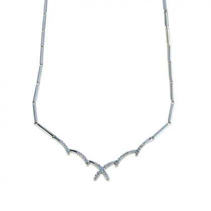 Zdjęcie Choker z centralnymi białymi cyrkoniami cm.43