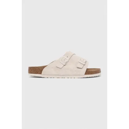 Zdjęcie Birkenstock klapki zamszowe Zürich męskie kolor beżowy 1025028
