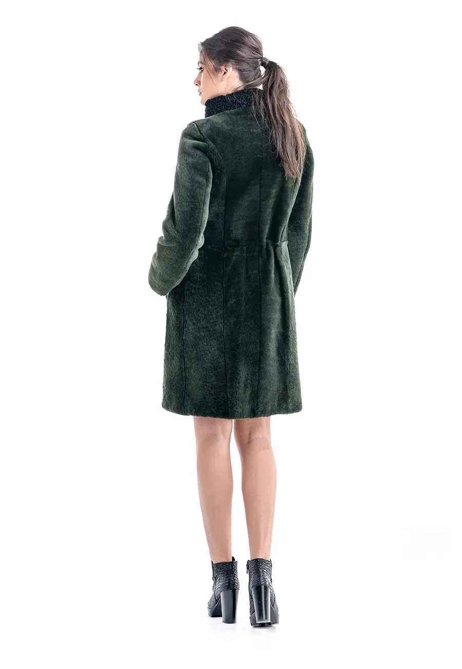 picture 7 Feminine and elegant sheepskin coat made of lamb's fur - A&A Vesa
