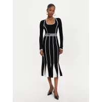 Zdjęcie KARL LAGERFELD Sukienka dzianinowa 245W1330 Czarny Slim Fit