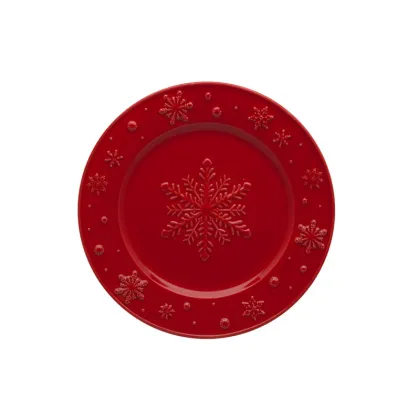 Zdjęcie Stylowy talerz ceramiczny z płatkami śniegu - Bordallo Pinheiro