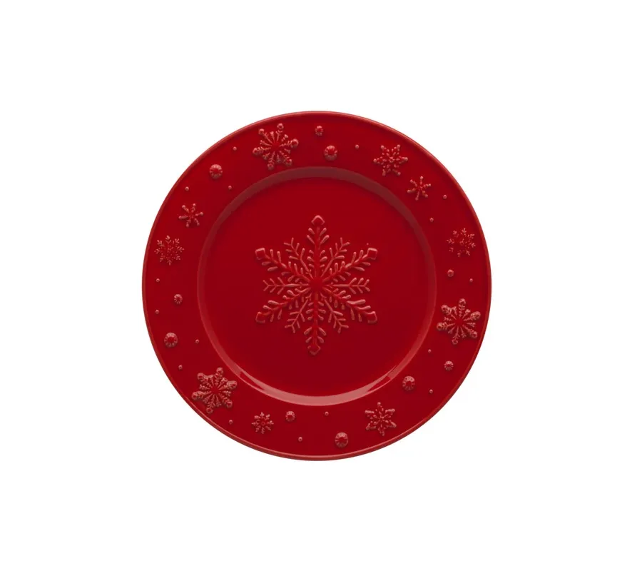 obrazek 1 Stylowy talerz ceramiczny z płatkami śniegu - Bordallo Pinheiro