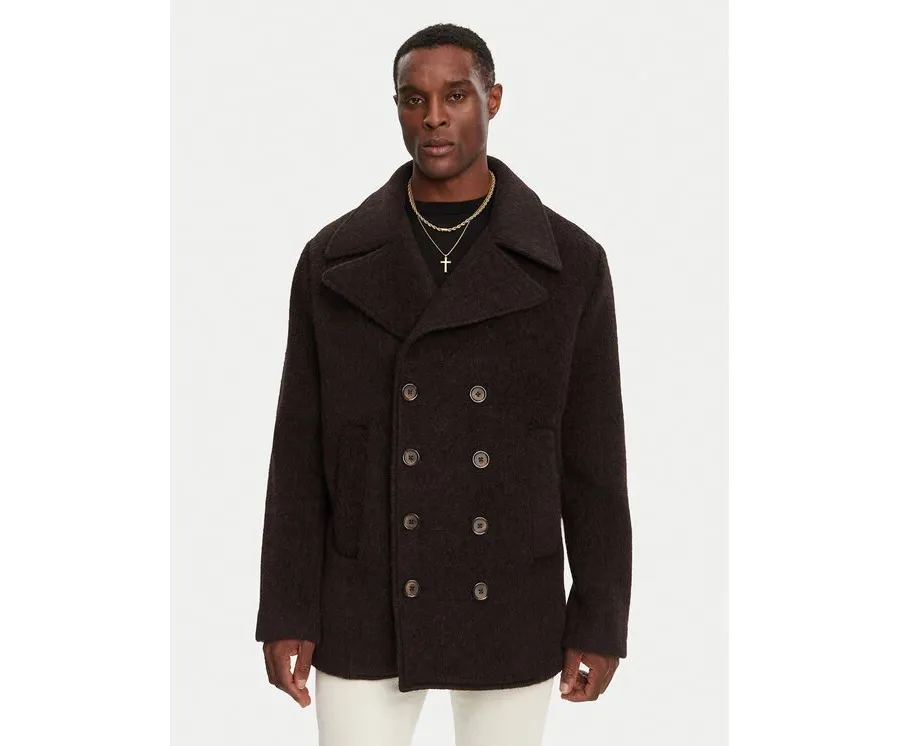 obrazek 1 Dolce&Gabbana Płaszcz wełniany G038XT HUMR6 S8231 Brązowy Regular Fit