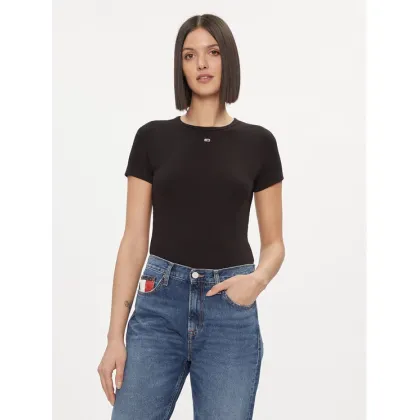 Zdjęcie Tommy Jeans T-Shirt Essential DW0DW17383 Czarny Slim Fit