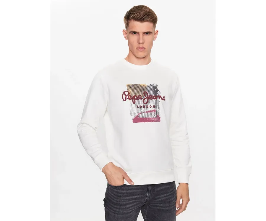 obrazek 1 Pepe Jeans Bluza Melbourne Sweat PM582483 Biały Regular Fit