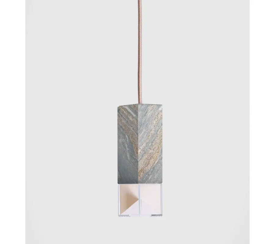 obrazek 3 Wykwintna lampa wisząca z litego marmuru Palissandro Blu Nuvolato