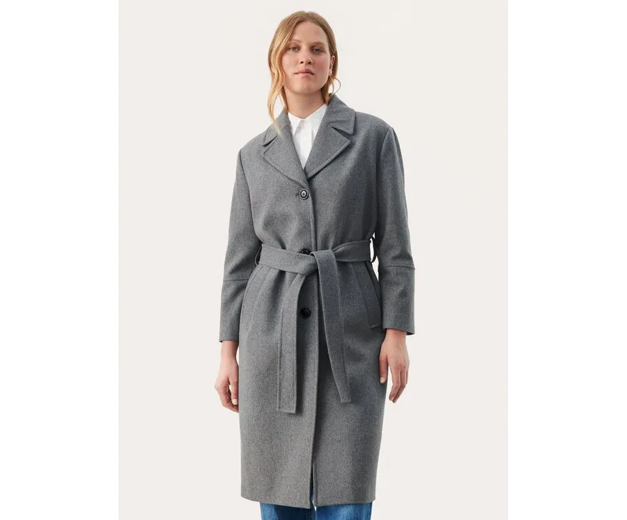 obrazek 1 Part Two Płaszcz wełniany Charlotte 30307776 Szary Regular Fit