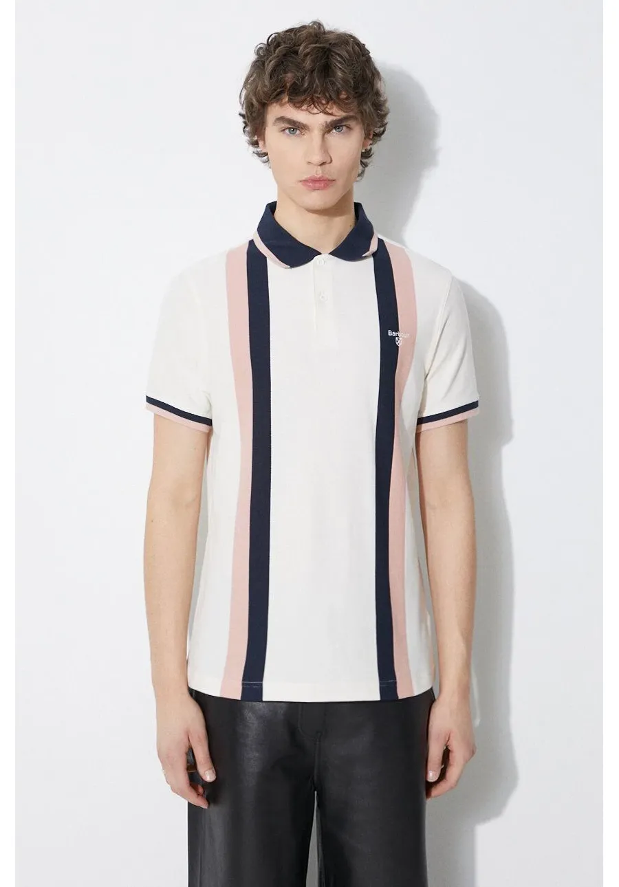obrazek 1 Barbour polo bawełniane Howdon kolor beżowy wzorzysty MML1366