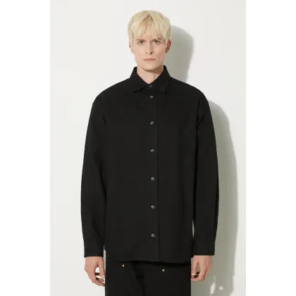 Zdjęcie A.P.C. koszula Chemise Emilien Logo męska kolor czarny relaxed z kołnierzykiem klasycznym COHAM-H12597