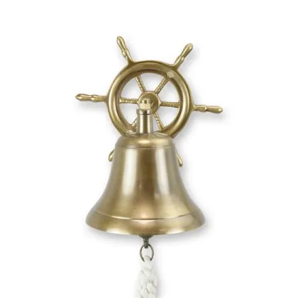 Zdjęcie Wyjątkowe koło sterowe wykonane z brązu z dzwonkiem