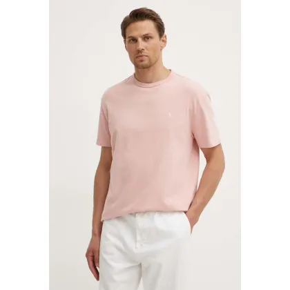 Zdjęcie Polo Ralph Lauren t-shirt bawełniany męski kolor różowy gładki 710916698