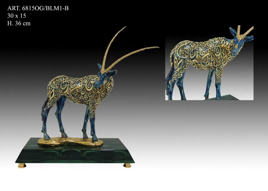 obrazek 1 Stylowa pozłacana statuetka antylopy