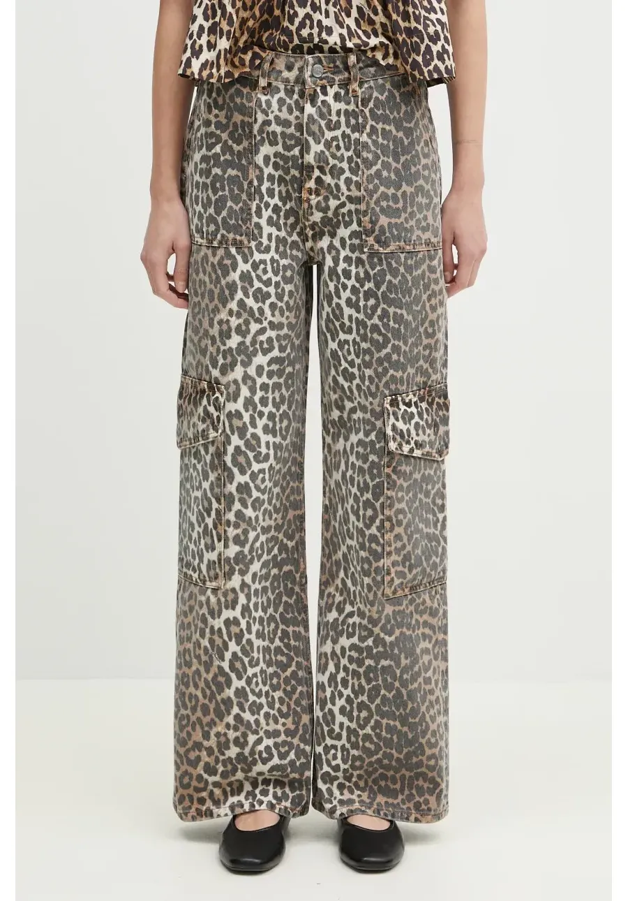obrazek 1 GANNI jeansy Print Denim Angi damskie high waist J1676