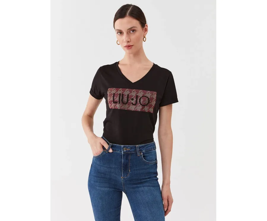 obrazek 1 Liu Jo T-Shirt MF3338 JS923 Czarny Regular Fit