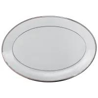 Zdjęcie Bardzo luksusowy porcelanowy półmisek owalny 39 cm z kolekcji Ethereal White - Porcel