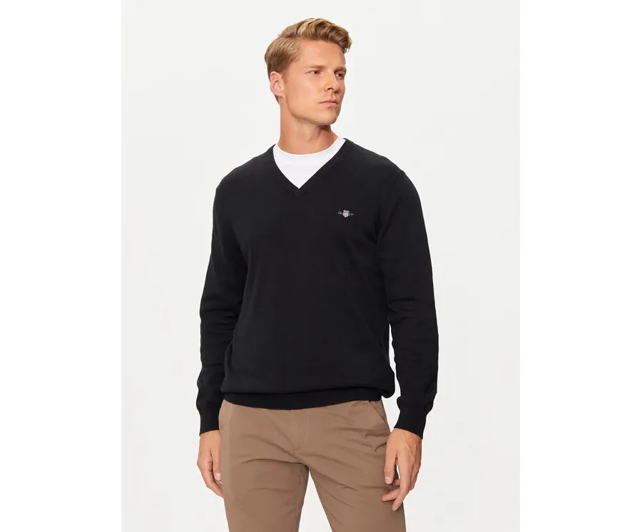 obrazek 1 Gant Sweter Classic 8030562 Czarny Regular Fit