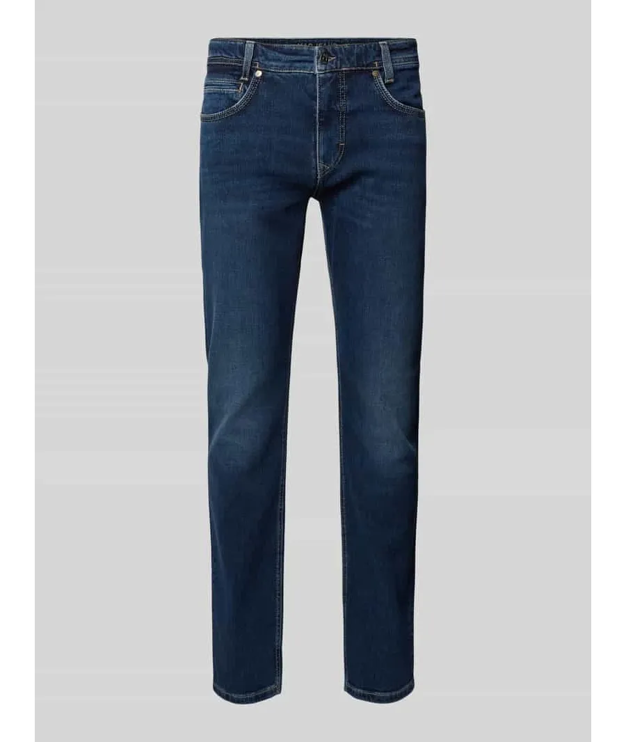 obrazek 1 Jeansy o kroju straight fit z 5 kieszeniami model ‘Arne’
