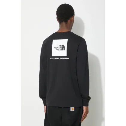 Zdjęcie The North Face longsleeve bawełniany M L/S Redbox Tee kolor czarny z nadrukiem NF0A87NNJK31