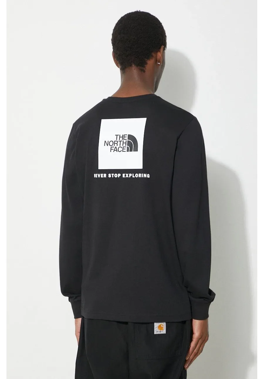 obrazek 1 The North Face longsleeve bawełniany M L/S Redbox Tee kolor czarny z nadrukiem NF0A87NNJK31