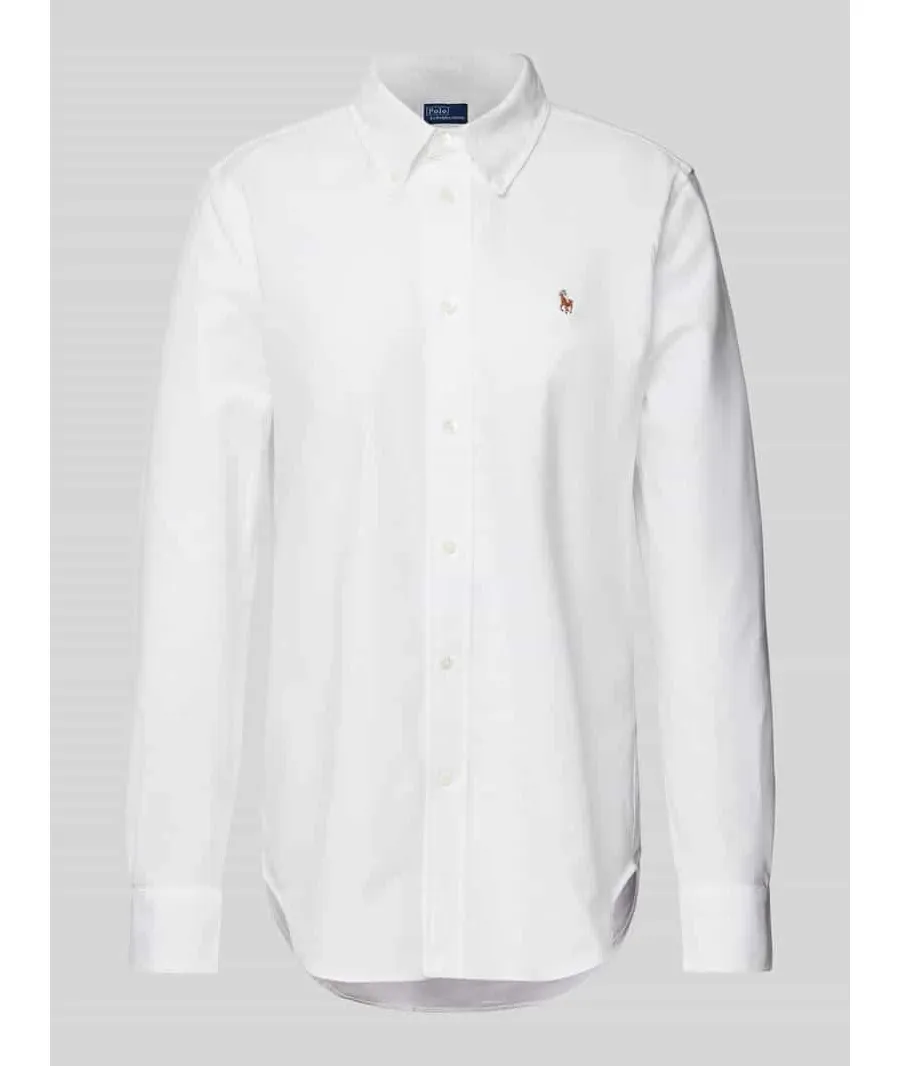 obrazek 1 Bluzka koszulowa o kroju regular fit z wyhaftowanym logo