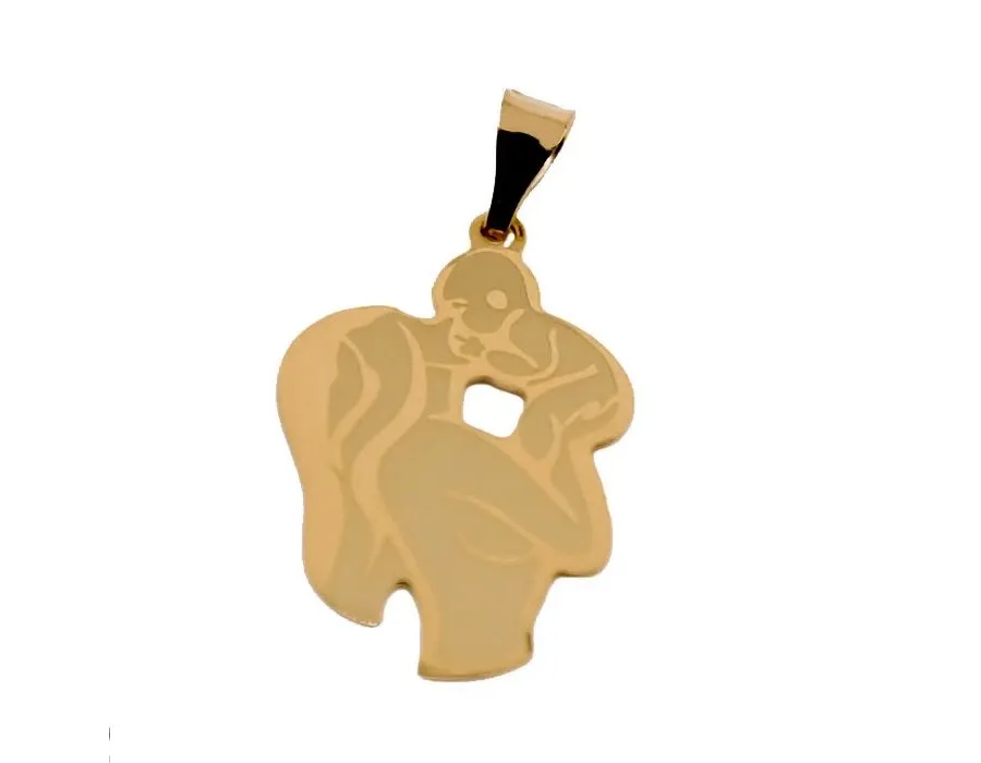 obrazek 1 Wisiorek matka i dziecko w satynowej i błyszczącej płytce o wymiarach 20x15mm.
