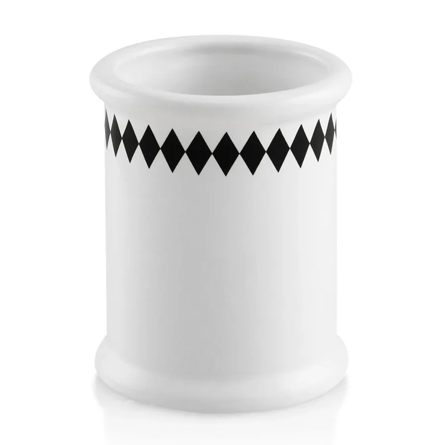picture 1 Ceramic brush holder with a black pattern - Ahura