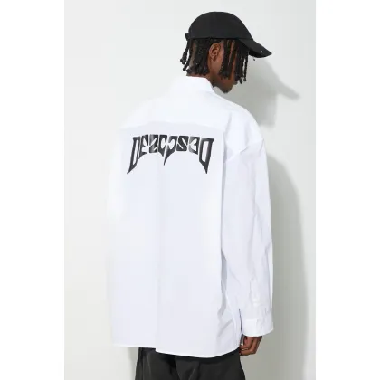 Zdjęcie 032C koszula bawełniana 'Psychic' Wide Shoulder Shirt męska kolor biały relaxed z kołnierzykiem klasycznym SS24-W-0022