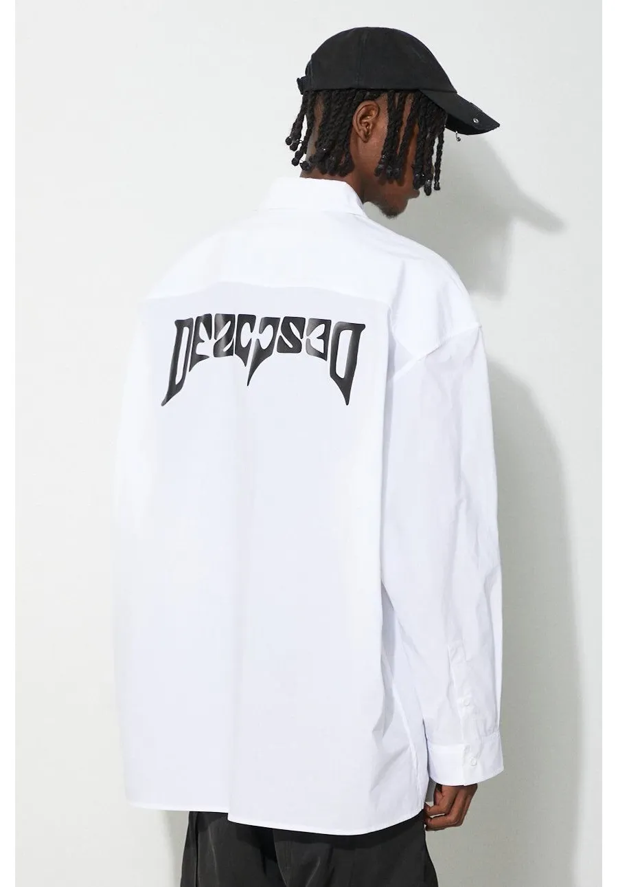 obrazek 1 032C koszula bawełniana 'Psychic' Wide Shoulder Shirt męska kolor biały relaxed z kołnierzykiem klasycznym SS24-W-0022