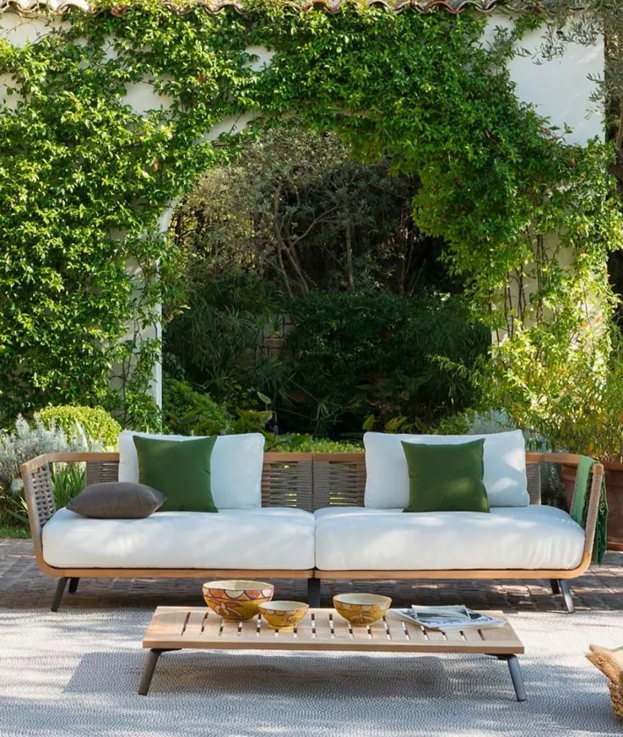 obrazek 2 Wyjątkowa sofa – moduł lewy Welcome wykonany z drewna tekowego i sznurka