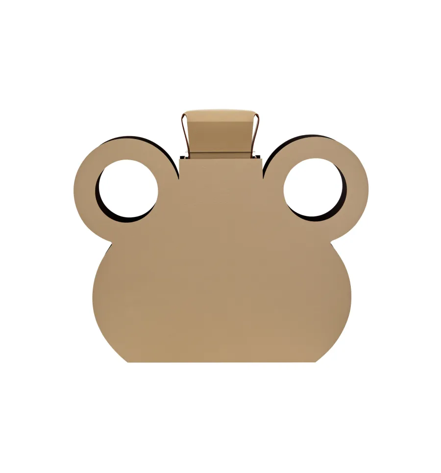 obrazek 1 Luksusowy skórzany wazon Otto 9x42xH38 cm w stylowym kolorze cappuccino