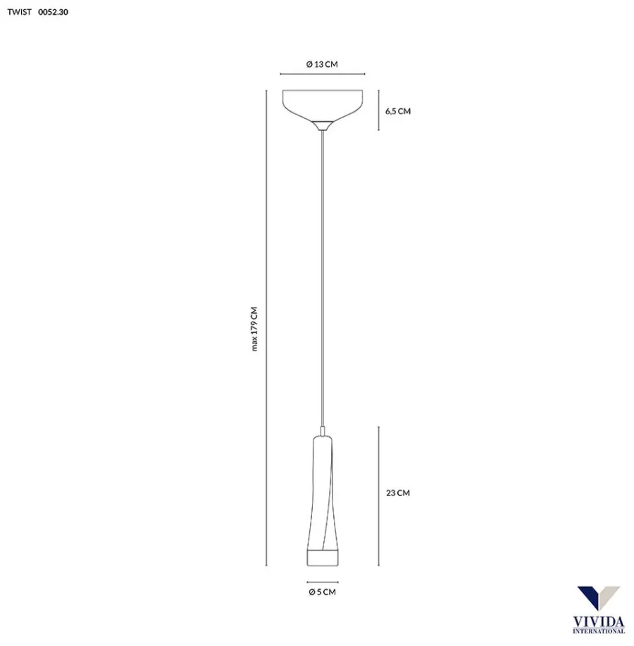 obrazek 2 Czarna lampa wisząca Twist 5W, 400LM, 3000K z Włoch