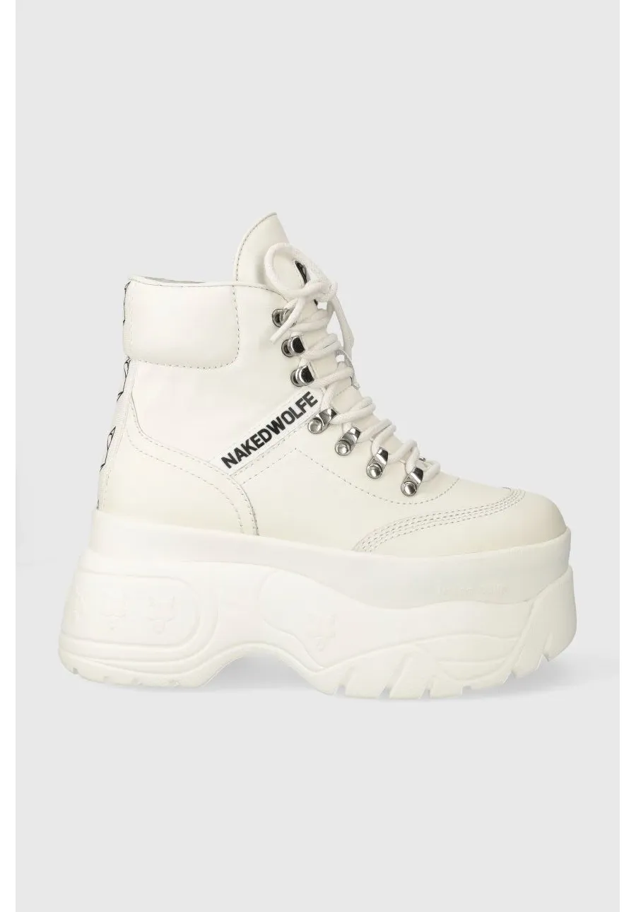 obrazek 1 Naked Wolfe buty skórzane Spike kolor biały